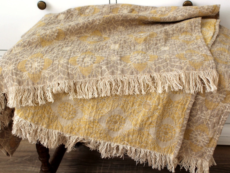 Blue Linen Blanket Throw/ Couch Cover/ Sofa Coverlet/ Linen Etsy