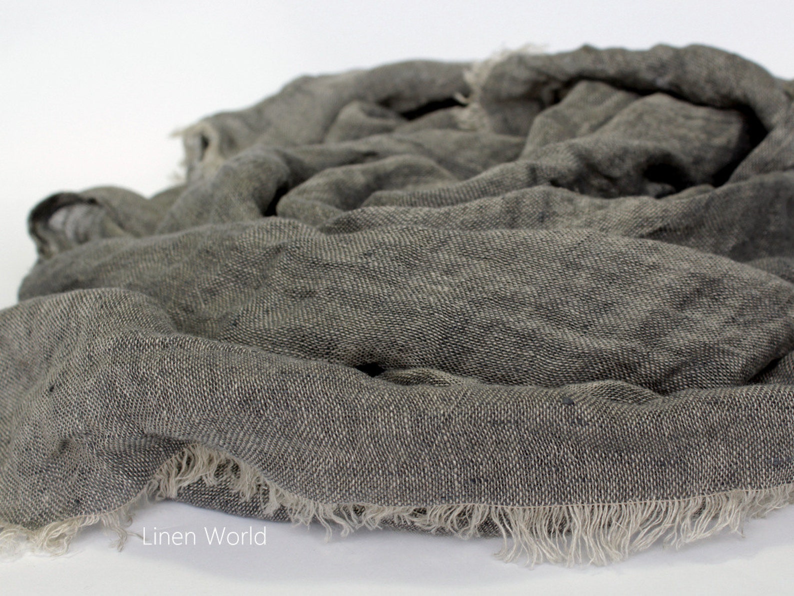 Grey Linen Scarf. 100 Linen Mens Scarf. Pure Linen Womans Etsy