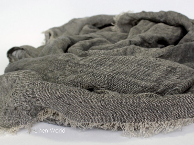 Grey Linen Scarf. 100% Linen Mens Scarf. Pure Linen Womans - Etsy