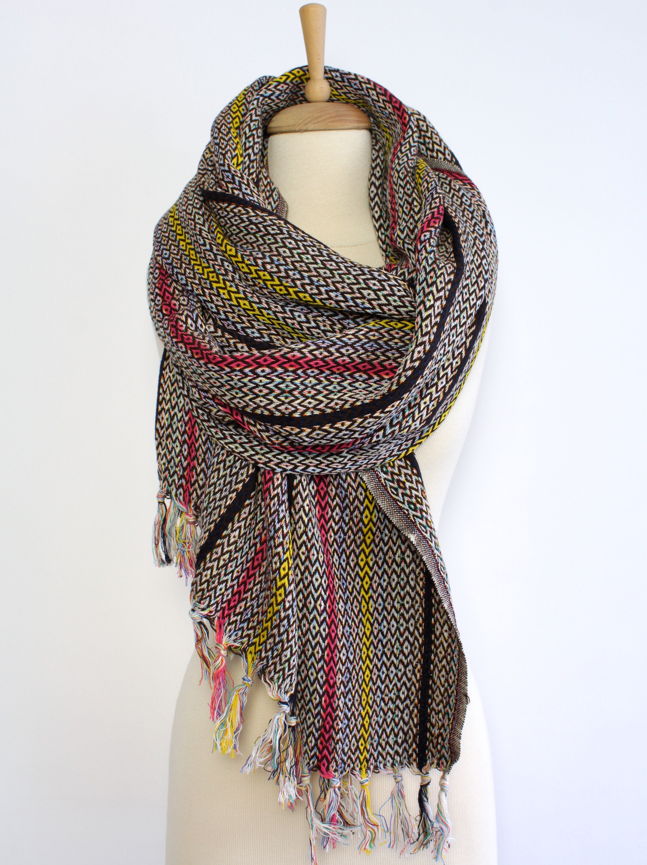 Hippy Shawl Wrap Blanket XL Bohemian Scarf Oversize Boho Cotton Wool