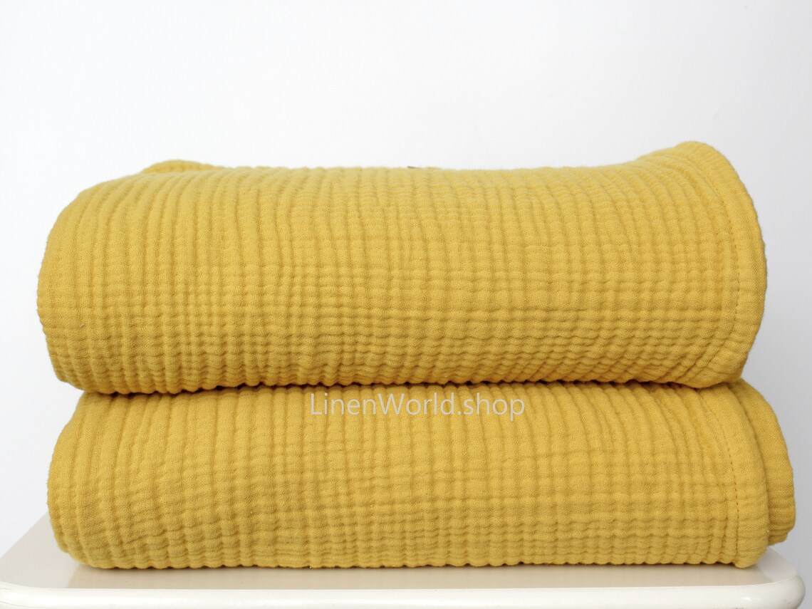 Yellow Muslin Gauze Blanket Soft Lightweight Organic Cotton Etsy