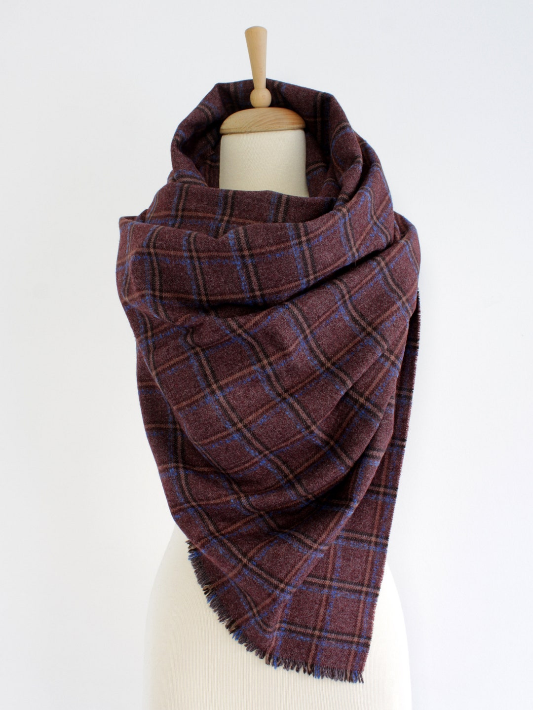 burgundy wool shawl
