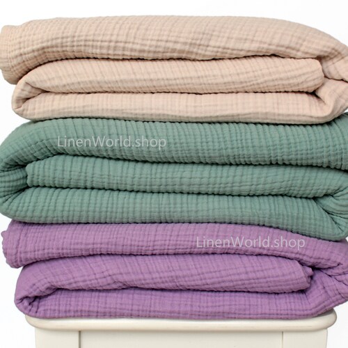 Soft Cotton Blanket Double Gauze Throw Blanket Mint Green Etsy