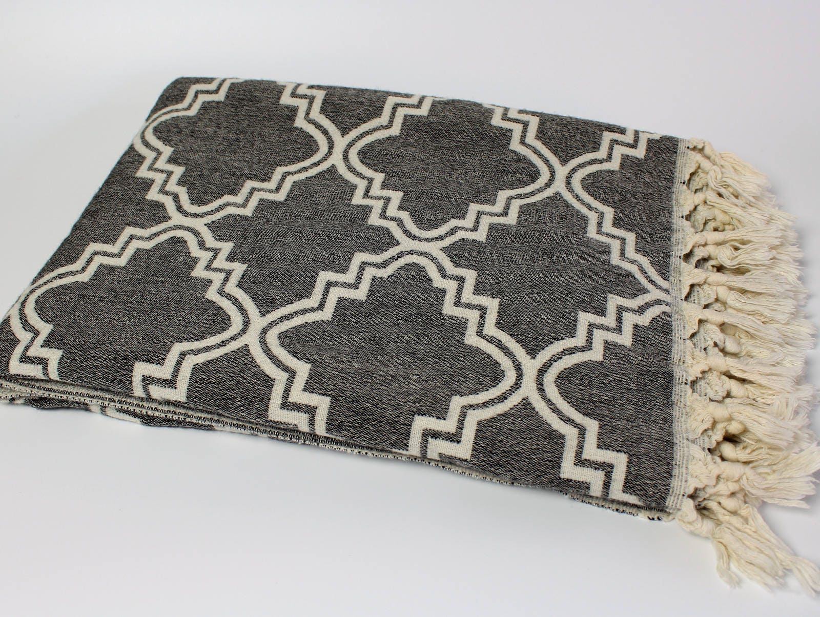 Wool Throw Blanket Soft Merino Wool Couch Throw Oriental Etsy