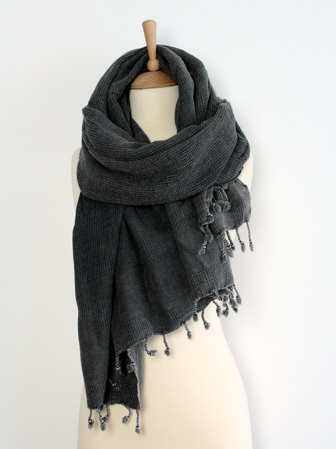 Dark Grey Shawl Oversized Scarf Boho Style Wrap Scarves - Etsy