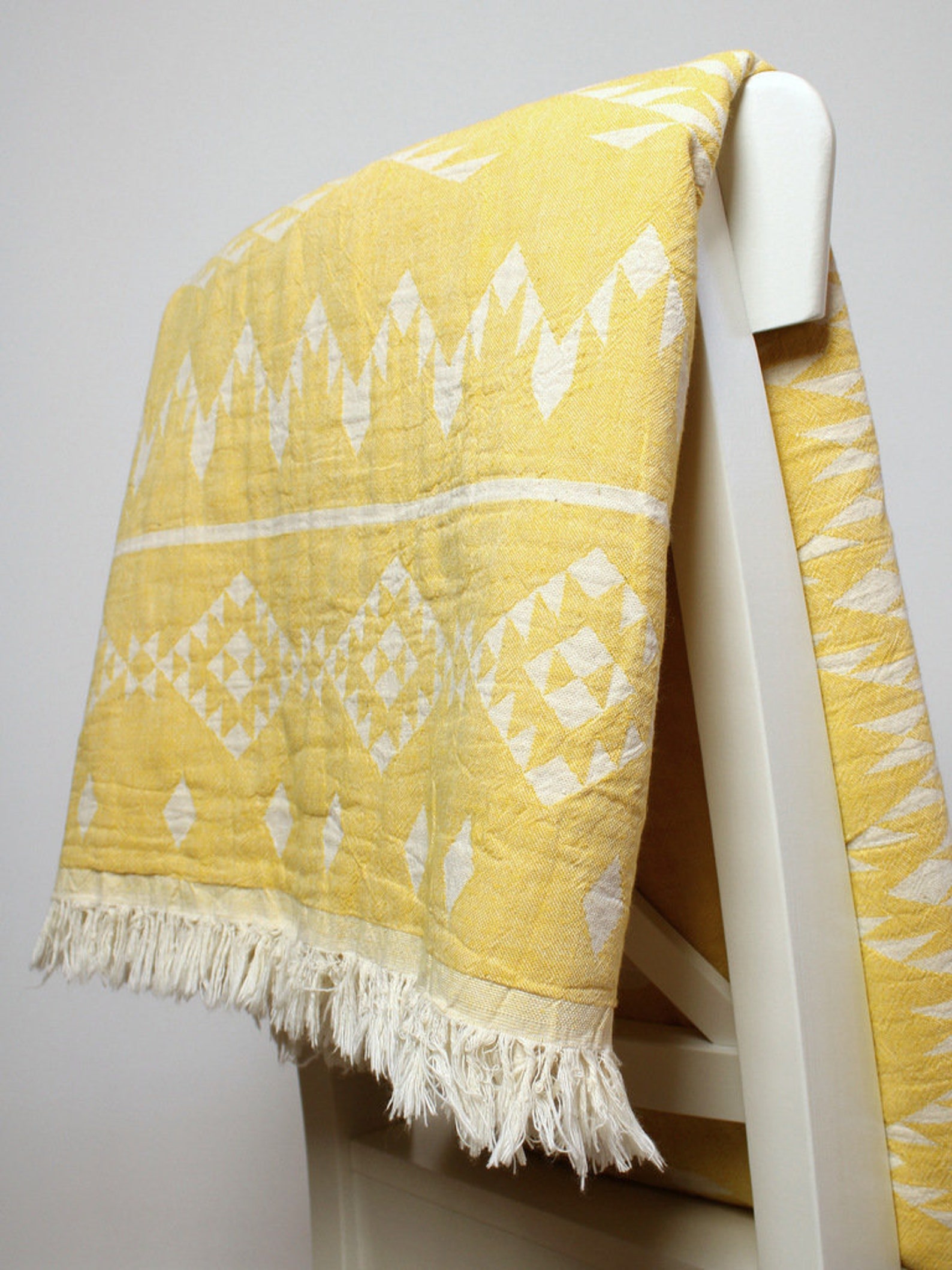 Yellow Throw Blanket/ Bohemian Picnic Blanket in Navajo Etsy