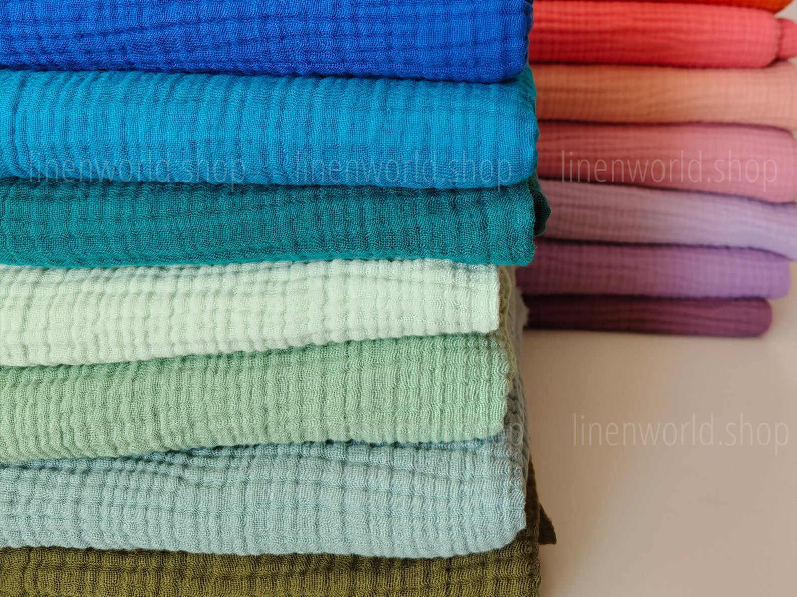 4 Layers Gauze Muslin Fabric by Yard Organic Cotton Double Etsy