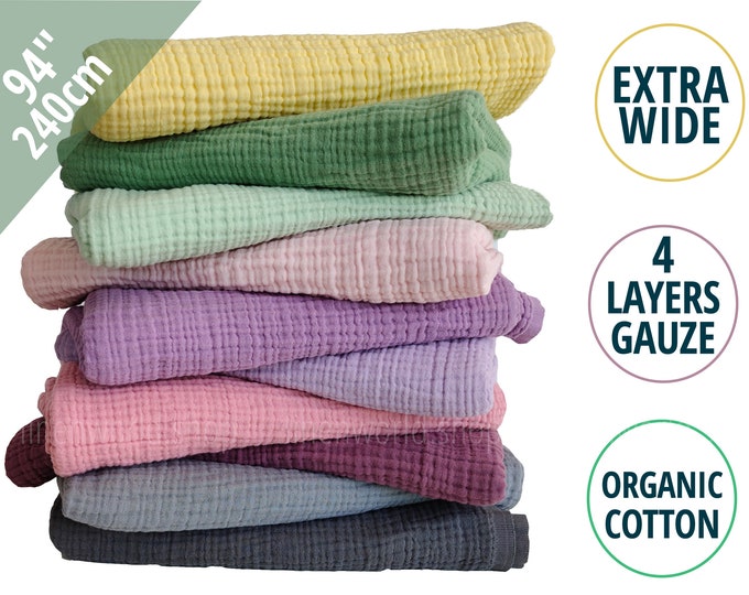 Extra Wide Gauze Cotton Fabric 4 Layers Double Gauze Fabric Etsy