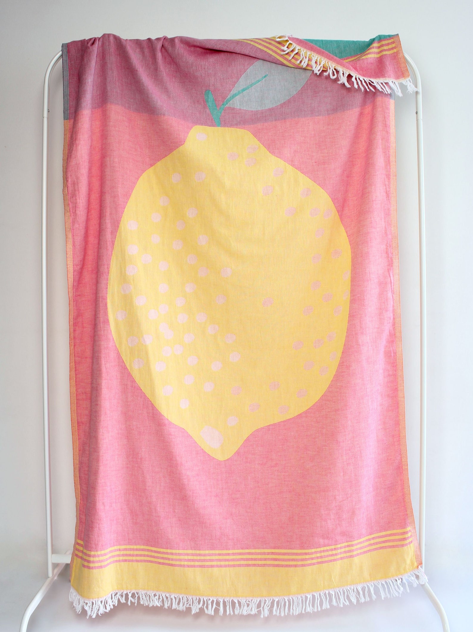 Lemon Beach Towel Cotton Beach Throw Large Travel Towel Etsy