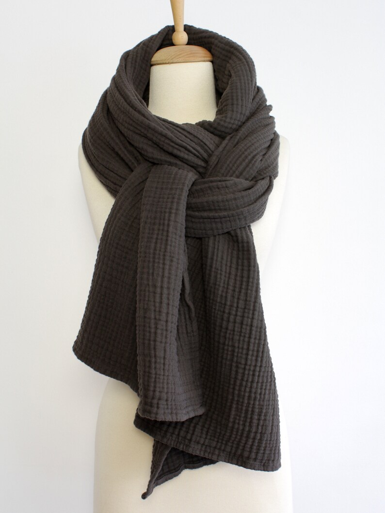 Cotton Muslin Scarf 4 Layers Double Gauze Scarf Muslin Etsy