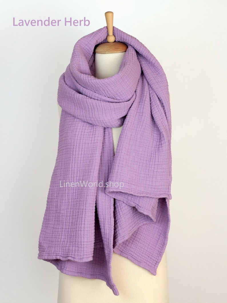Cotton Muslin Scarf 4 Layers Double Gauze Scarf Muslin Etsy