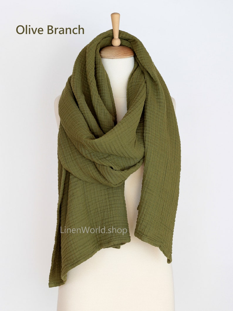 Cotton Muslin Scarf 4 Layers Double Gauze Scarf Muslin Etsy