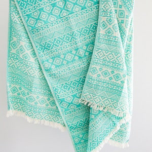 Boho Beach Towel Bohemian Throw 100% Organic Cotton Bath | Etsy