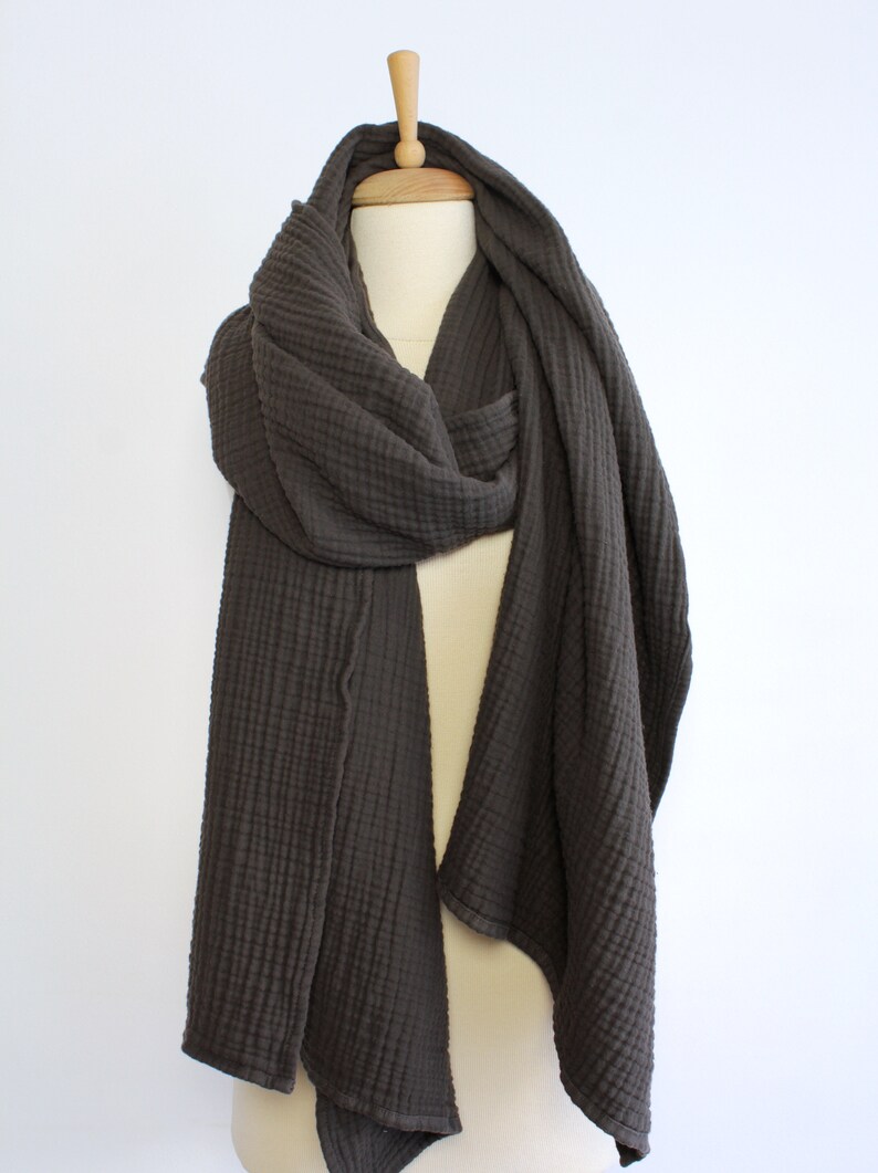 Cotton Muslin Scarf 4 Layers Double Gauze Scarf Muslin Etsy