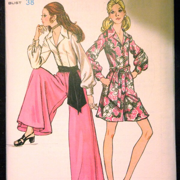 Vintage Butterick Pattern 5914 Uncut Misses Loungewear Jumper Romper Pattern 1970's Size 16