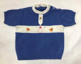 Vintage Lord and Taylor Teddy Bear Clown S/S Sweater Top 1960’s or 1970’s