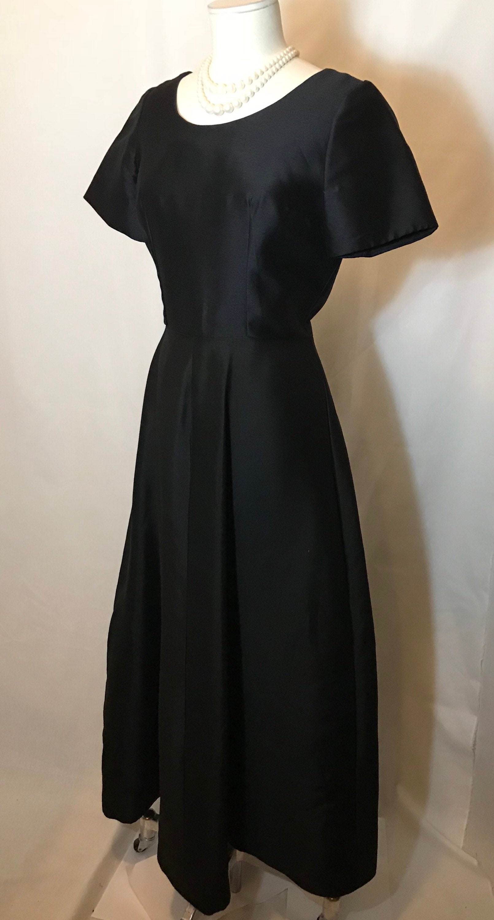 60s -70s Jewelry – Necklaces, Earrings, Rings, Bracelets Vintage Black Jackie Kennedy Style Ball Gown 1960s M L $115.99 AT vintagedancer.com