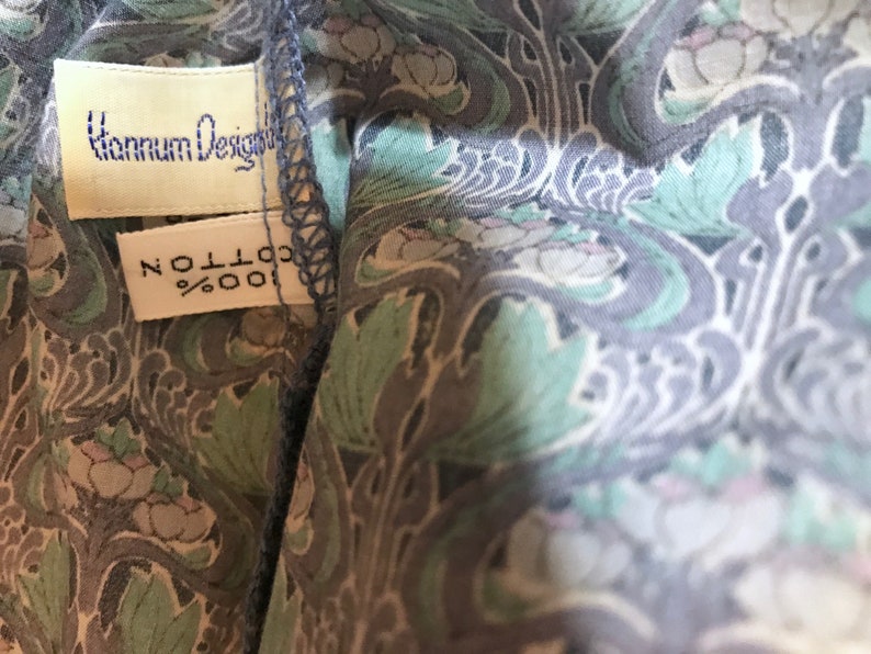 Vintage 1980s Liberty of London Lilac /& Blue Floral Print Blouse 12 M L