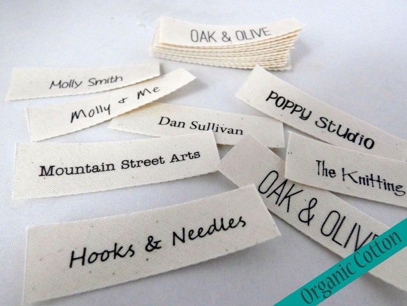 SEW ON-Name Labels, Text only Labels Organic Cotton-Do not send a graphic 