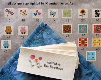 Custom Cotton Twill Quilting Labels: Handmade Fabric Tags (1-1/2” x 3 1/2”)