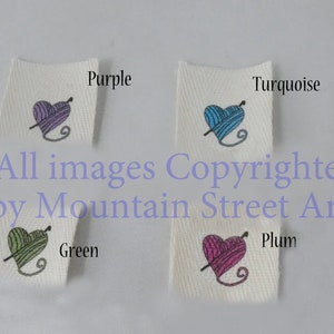 Knitting or Crochet Labels with Yarn Heart-Sew in only image 2