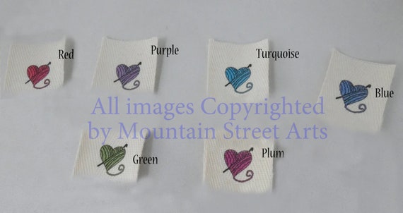 Knitting or Crochet Labels With Yarn Heart-sew in Only 