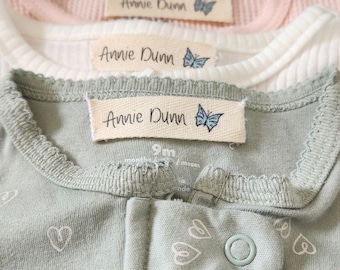 Custom Sew-In Name Labels: Natural Cotton Twill Clothing Tags