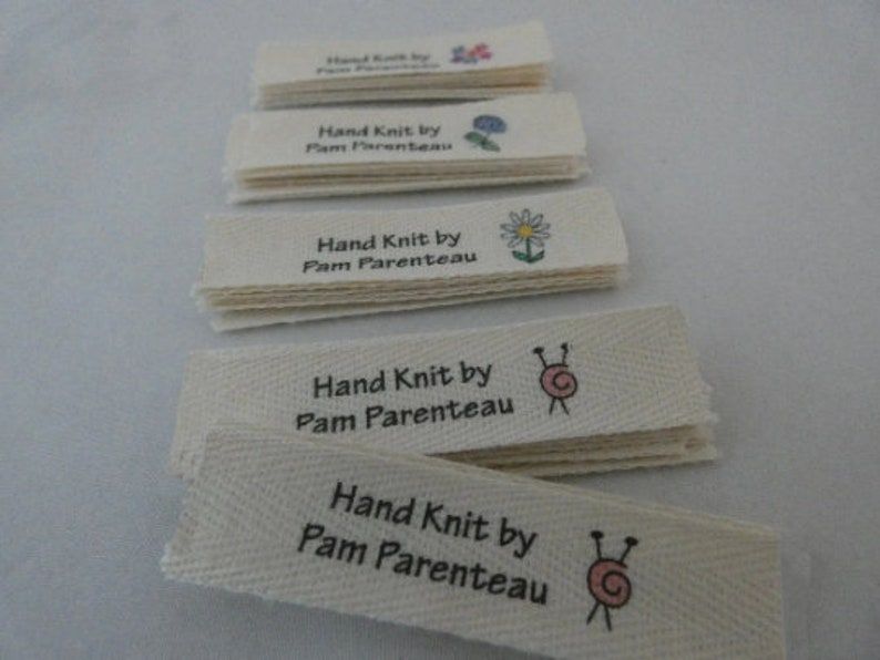 Labels for hand knitted items. Sew in labels. Personalized labels. image 2