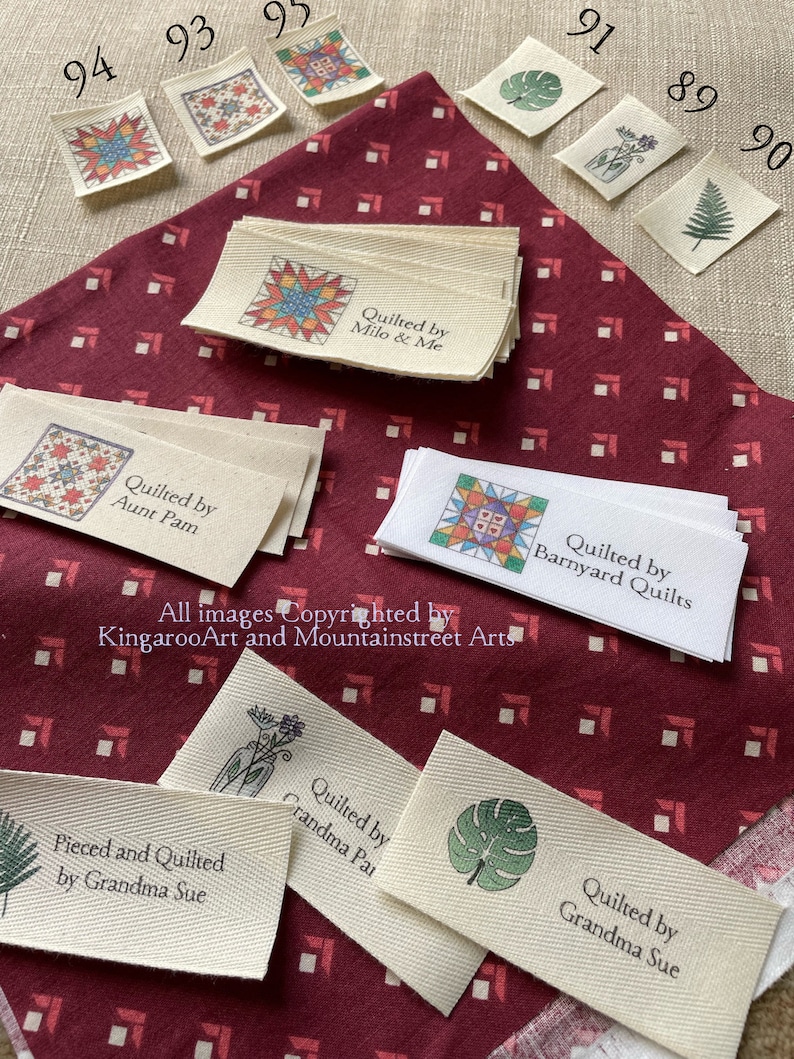 Quilting Labels-New Designs-Large size-1.5 x 3.5 image 1