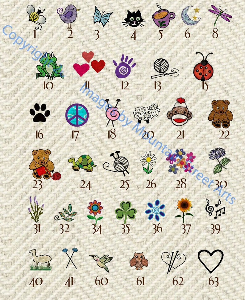 Personalized labels on natural  cotton twill. Labels measure 5/8” x 2 3/4” and are cut to size. Labeks say Hand Knit by and you can have choose the name you want under this text. Easy to sew onto your handmade item.