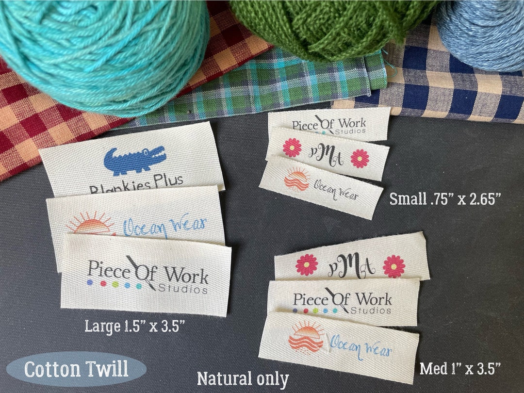 Your Logo Cotton Twill Sew in Labels Using Your Logo, Custom Clothing
