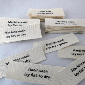 Handmade Garment Care Labels – Washing Instruction Tags for DIY Clothing, Sewing Projects, Handmade Apparel, Custom Laundry Tags