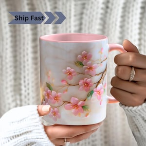 Vår Sakura-mugg: Blommig keramisk tekopp