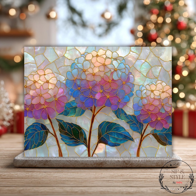 SipAndStylebySofia Hydrangea Cutting Board - Thumbnail 4