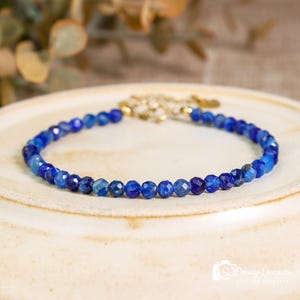 AAA Grade Kyanite Crystal Bead Bracelet: Delicate Blue Healing Jewelry