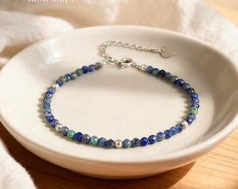 Azurite Malachite Bracelet for Transformation, Deep Intuition & Emotional Healing