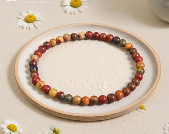 Red Creek Jasper Bracelet: Emotional Balance, Earthy Gemstone, Boho Spiritual Jewelry