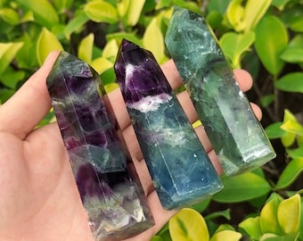 Rainbow Fluorite Crystal Tower Point | Fluorite Memory Crystal | Focus Stone for Students | Fluorite Desk Decor | Pisces Aquarius Crystal