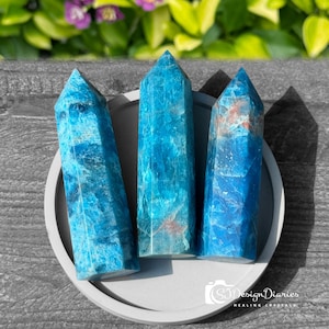 Wholesale Lot 1 lb Apatite Obelisk Tower Blue Gemstone Point Mineral Specimen Collection Blue Apatite Crystal Tower Wand , Throat Chakra