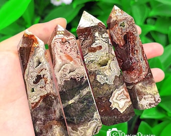 Mexican Crazy Lace Agate Tower Point Mineral Specimen , Birthstone Gift ,Healing Crystal