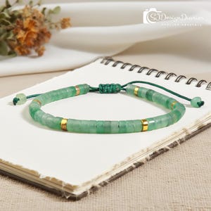 Green Aventurine Drawstring Bracelet: Adjustable Natural Stone Jewelry