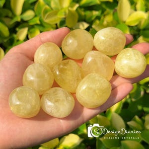 Citrine Tumbled Stones, Meditation Citrine Stone, Crystal Healing Pocket Stones, Polished Stones  Manifest Wealth, Boost Confidence,