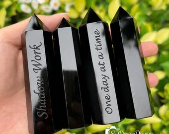 Protection Crystal  | Black Obsidian Obelisk | Black Obsidian Tower | Scorpio Gift | Free Gift Pouch |Absorb Negativity
