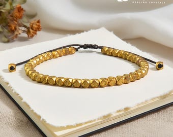 Tibetan Buddhist Copper Gold Bracelet, Healing Protection , Hobo Gift for Loved