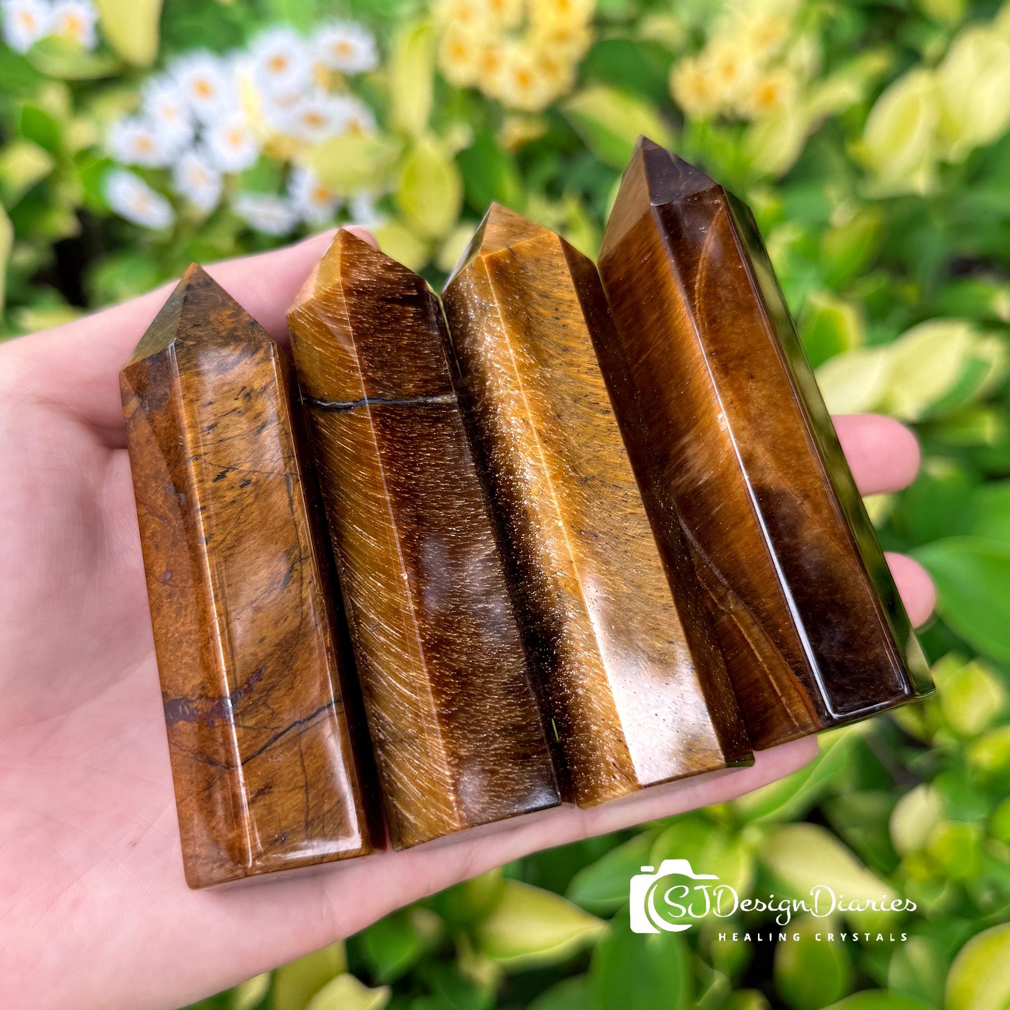 Natural Tiger’s Eye Tower, Root Chakra Mineral Specimen, Meditation & Reiki Crystal ,Confidence Boosting Crystal, Study Focus Crystal GIft