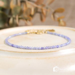 Tanzanite Bracelets Tiny Tanzanite Bracelets  Minimalist  Bead Bracelet, Delicate Adjustable Bracelets,  Tanzanite Bracelets Gifts for Woman