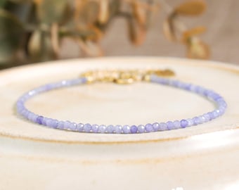 Pulsera de tanzanita para el despertar espiritual: chakra del tercer ojo, intuición y conciencia superior, piedra natal de diciembre