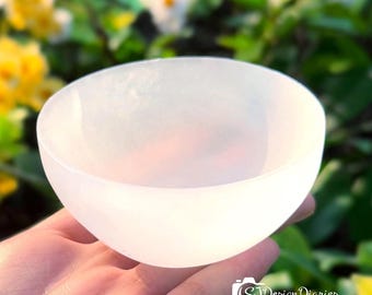 AAA+ Grade Selenite Bowl, 2.5-3‘’Crystal Charging Bowl, Charging & Cleansing Stone Holder , Selenite Ritual Bowl, Reiki Healing, Altar Decor
