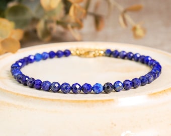 Lapis Lazuli Bracelet: Royal Blue Gemstone, Adjustable Healing Jewelry