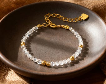 Clear Quartz Bead Bracelet | Master Healer Crystal & Energy Amplifier All Chakra Balancing